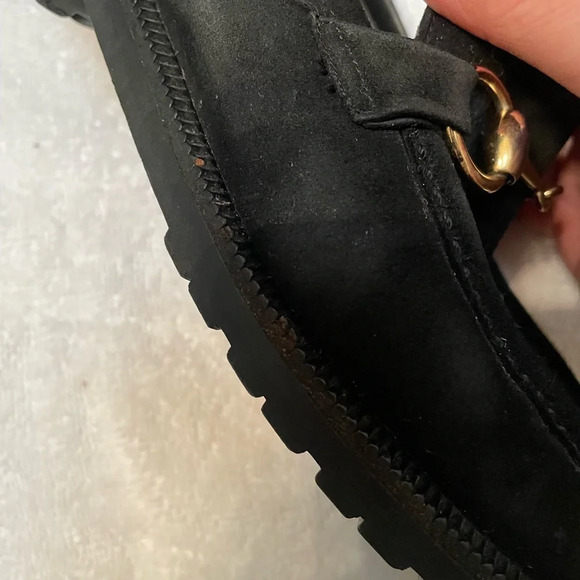 Gucci Black Suede Loafers with Gold Hardware - Picture 6 of 8
